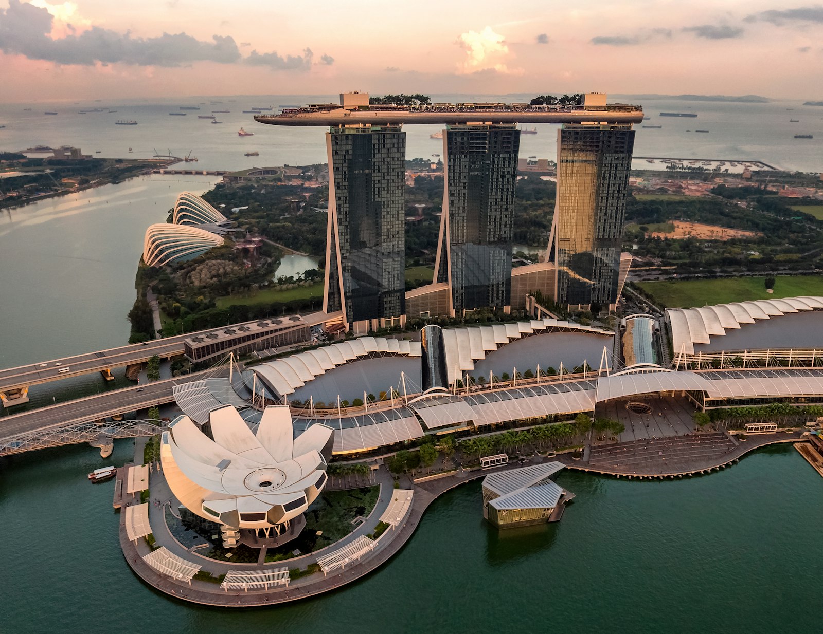 Aerial view of Singapore, Marina Bay
